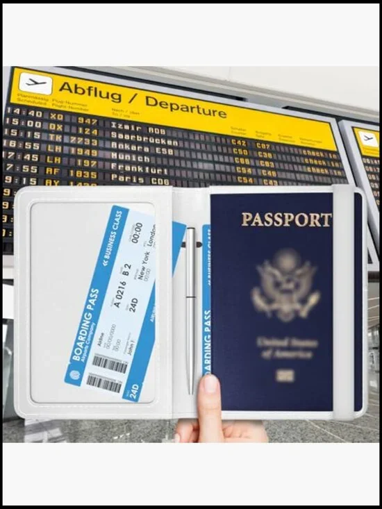 Premium Leather Passport Wallet RFID Blocking Travel Accessory Compact - Picture 2 of 6